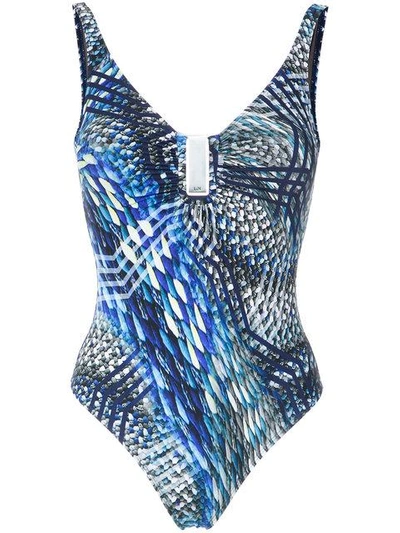 Shop Lygia & Nanny Mirassol Printed Swimsuit In Blue