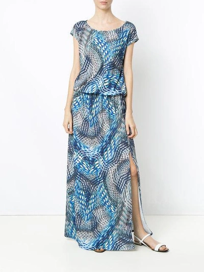 Shop Lygia & Nanny Vinales Printed Maxi Dress In Blue