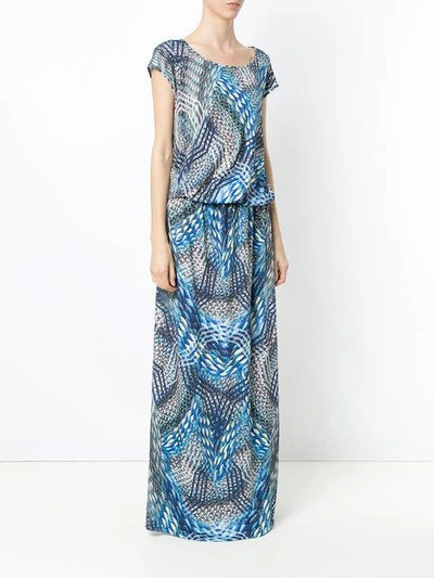 Shop Lygia & Nanny Vinales Printed Maxi Dress In Blue