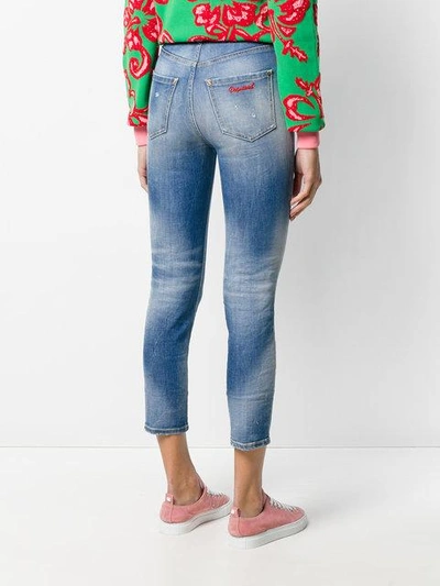 Shop Dsquared2 High Waist Twiggy Jeans In Blue