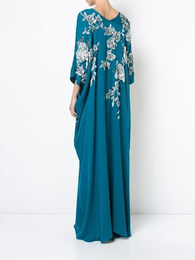 Shop Natori Cocoon Caftan Dress In Blue Lagoon