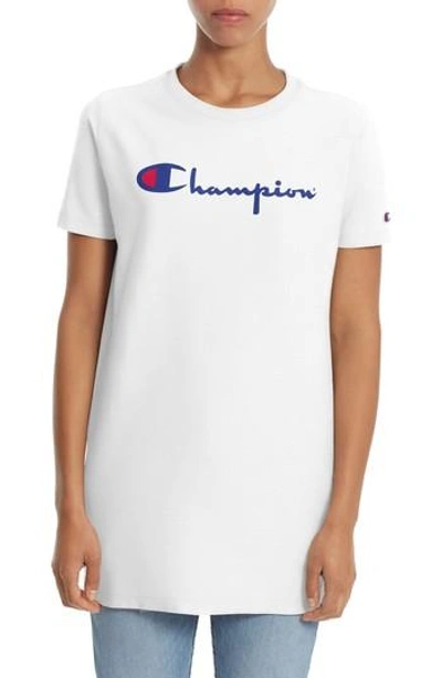 Shop Champion Logo Print Longline Tee In White