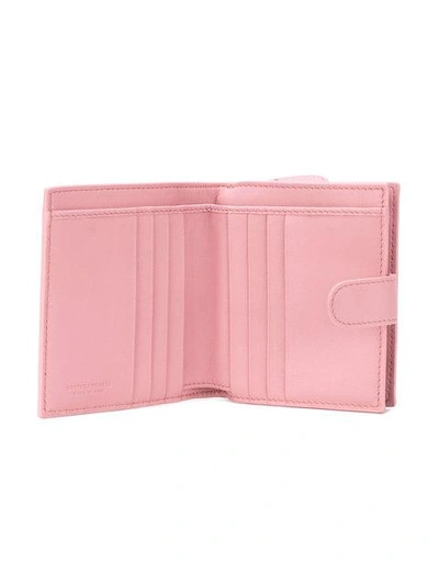 Shop Bottega Veneta Mini Intrecciato Wallet - Pink