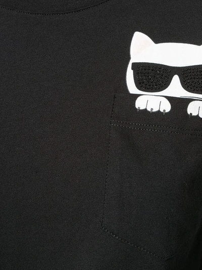 Shop Karl Lagerfeld Ikonik Choupette T-shirt In Black