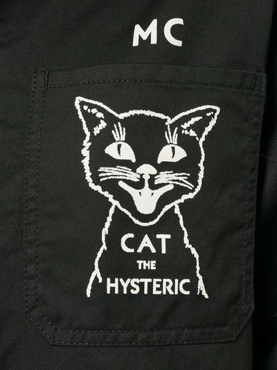 Shop Hysteric Glamour Cat Print Coat - Black