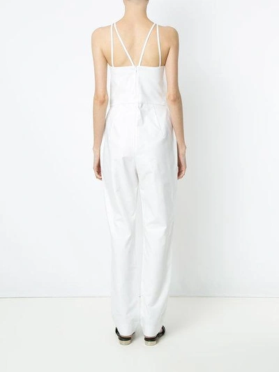 Shop Andrea Marques Front Straps Jumpsuit - White
