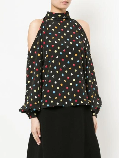 Shop Anna October Dotted Blouse In Black