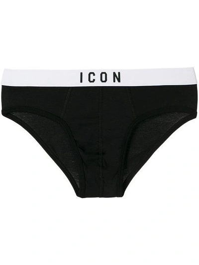 Shop Dsquared2 Underwear Icon Briefs In Black