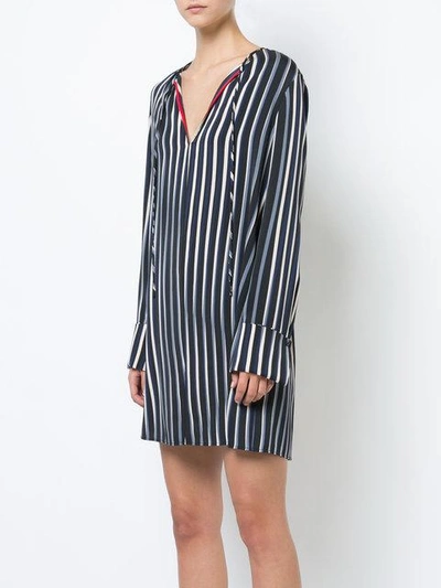 Shop Diane Von Furstenberg Dvf  Striped Shift Dress - Black