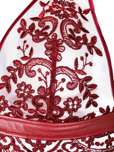 Shop Loveday London Lace-embroidered Bra In Red