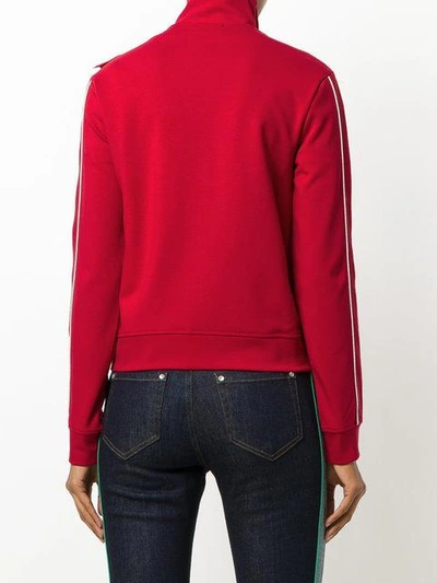 Shop Red Valentino Ruffled Zipped Sweatshirt