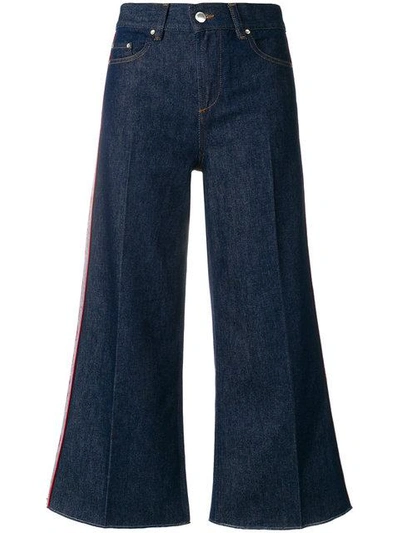 Shop Red Valentino Flared Cropped Jeans - Blue