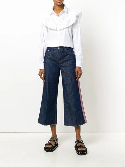 Shop Red Valentino Flared Cropped Jeans - Blue