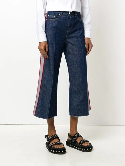 Shop Red Valentino Flared Cropped Jeans - Blue