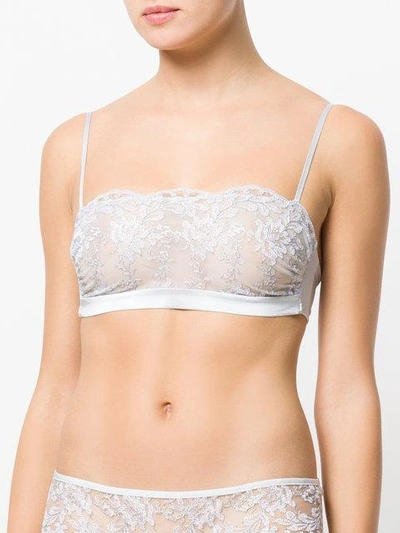 Shop Prelude Lace-embroidered Bra - Grey