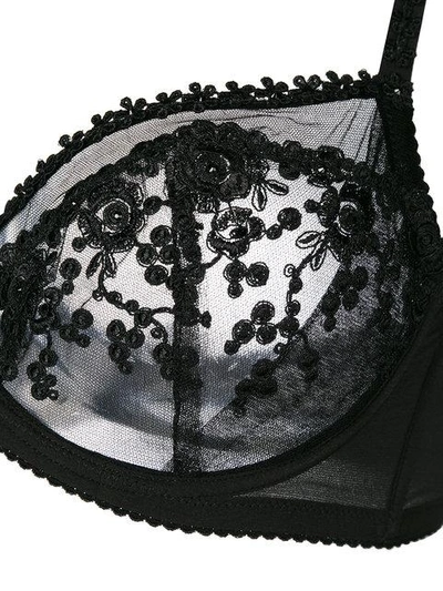 Shop Prelude Lace Embroidered Bra In Black