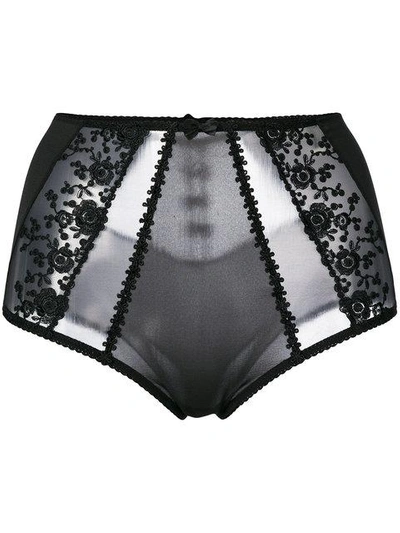 Shop Prelude Lace-embroidered Briefs - Black