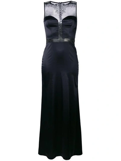 Shop Prelude Lace-embroidered Night Dress In Black