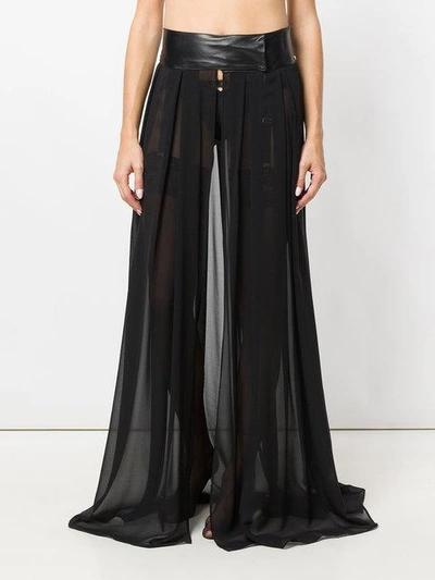 Shop Something Wicked Ava Sheer Pleated Maxi Skirt In Black