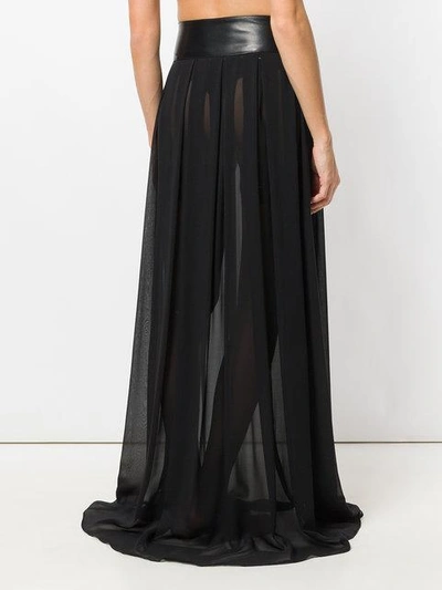 Shop Something Wicked Ava Sheer Pleated Maxi Skirt In Black