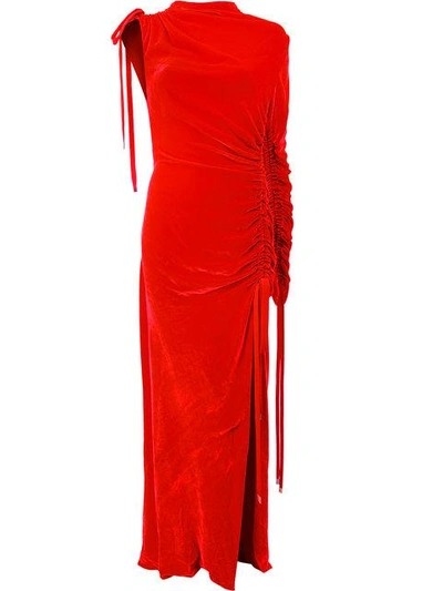 Shop Monse Seidenkleid Mit Kordelzug In Red