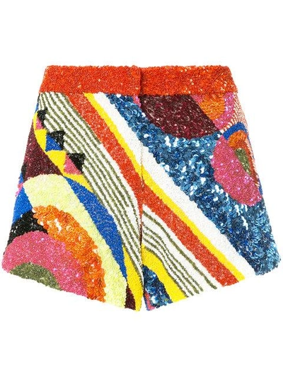 Shop Manish Arora Geometric Patterned Shorts - Multicolour