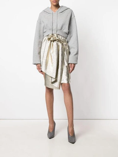 Shop Stella Mccartney Metallic Asymmetric Skirt