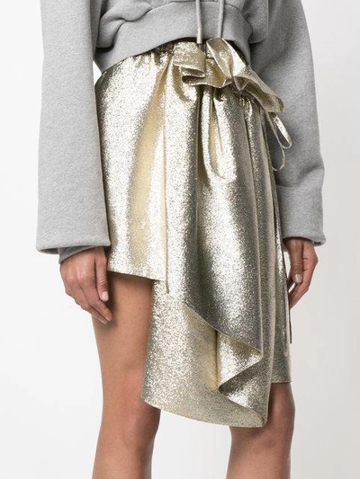 Shop Stella Mccartney Metallic Asymmetric Skirt