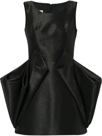 Shop Isabel Sanchis Geometric Fitted Dress In Black