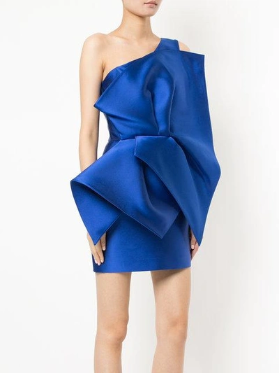 Shop Isabel Sanchis Geometric Fitted Dress In Blue
