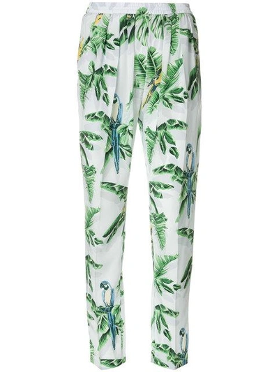 Shop Stella Mccartney Tropical Print Trousers In Blue