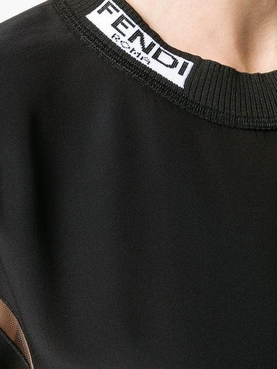 Shop Fendi Branded Collar T In Black