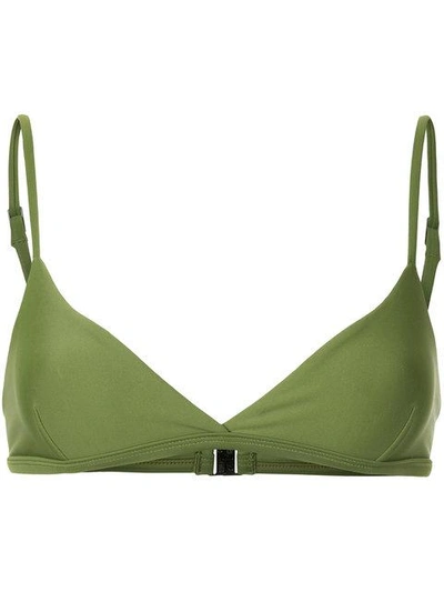 Shop Matteau The Tri Crop Bikini Top In Green