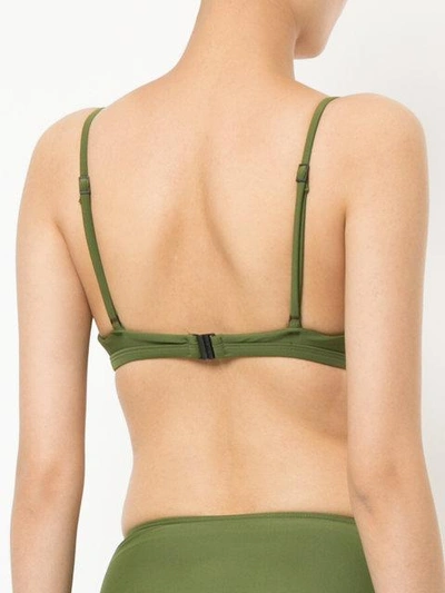 Shop Matteau The Tri Crop Bikini Top In Green