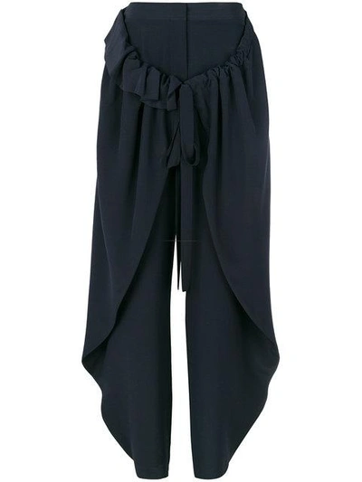 Shop Stella Mccartney High-waisted Wrap Trousers - Blue