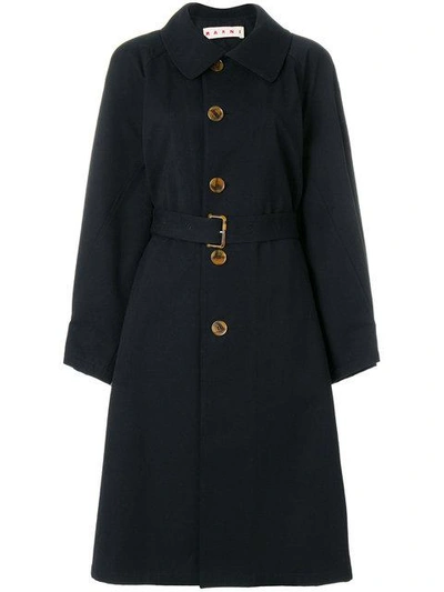 Shop Marni Gabardine Trench Coat - Black