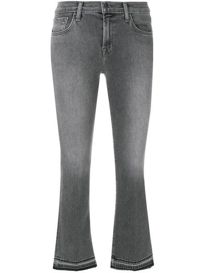 Shop J Brand Selena Bootcut Cropped Jeans In Grey