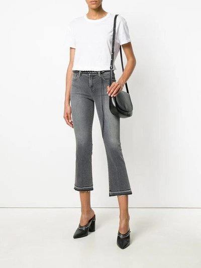 Shop J Brand Selena Bootcut Cropped Jeans In Grey