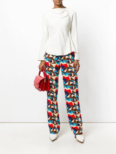 Shop Marni Geometric Patterned Trousers - Multicolour