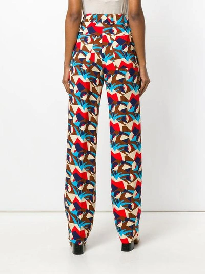 Shop Marni Geometric Patterned Trousers - Multicolour
