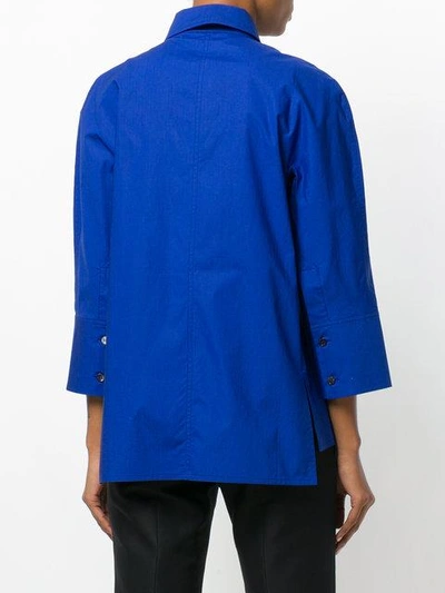 Shop Marni Cropped Poplin Shirt In Blue