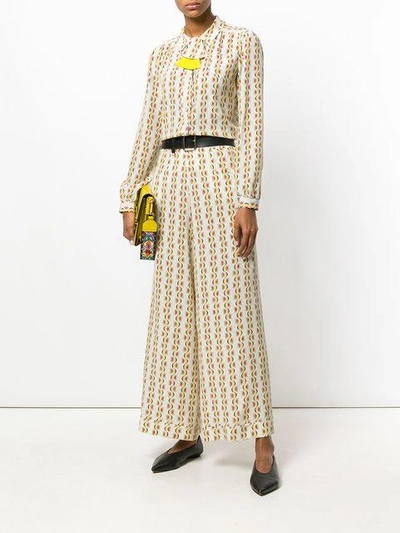 Shop Etro Psychedelic Print Wide-leg Trousers - Nude & Neutrals
