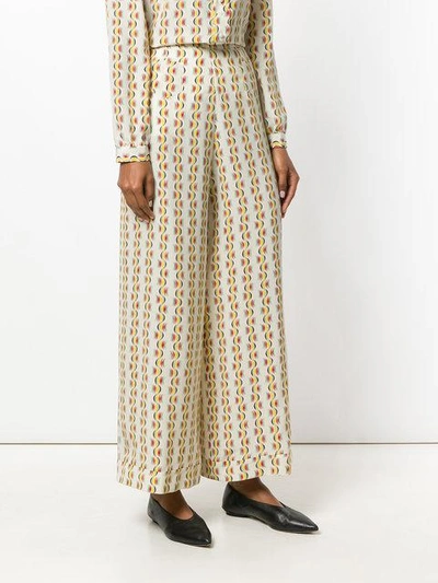 Shop Etro Psychedelic Print Wide-leg Trousers - Nude & Neutrals