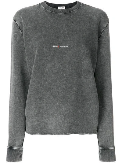Shop Saint Laurent Logo Print Sweatshirt