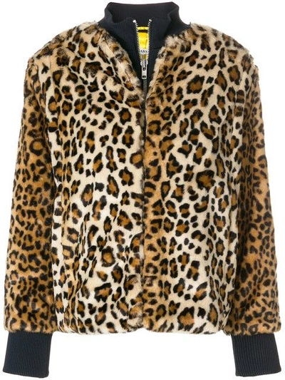 Ganni Ferris Jersey-trimmed Leopard-print Faux Fur Jacket In Leopard Print  | ModeSens