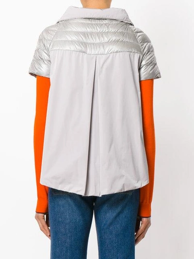 Shop Herno Cropped Down Jacket In Grey