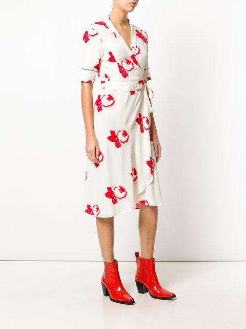 ganni white floral dress