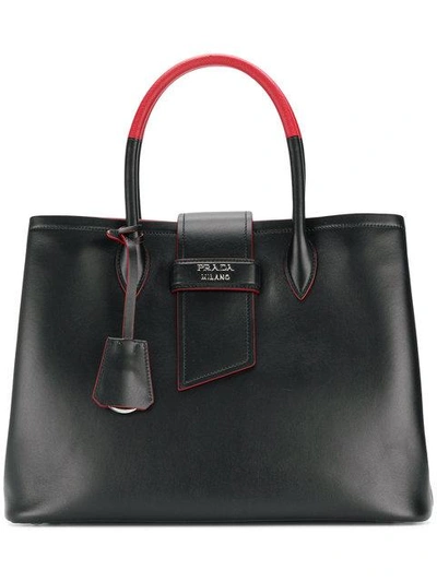 Shop Prada Paradigm Tote Bag - Black