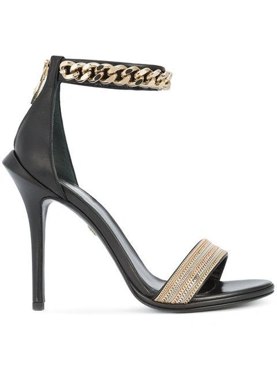 Shop Roberto Cavalli Ankle Length Sandals In Black