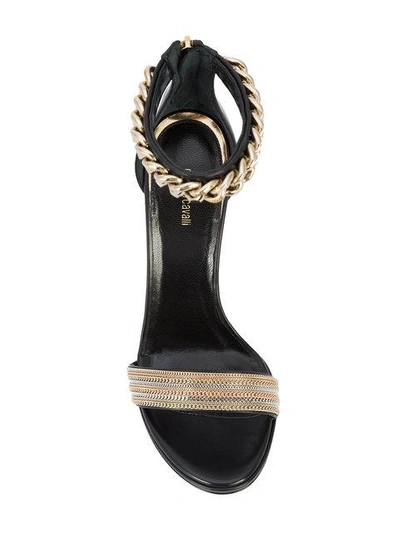 Shop Roberto Cavalli Ankle Length Sandals In Black